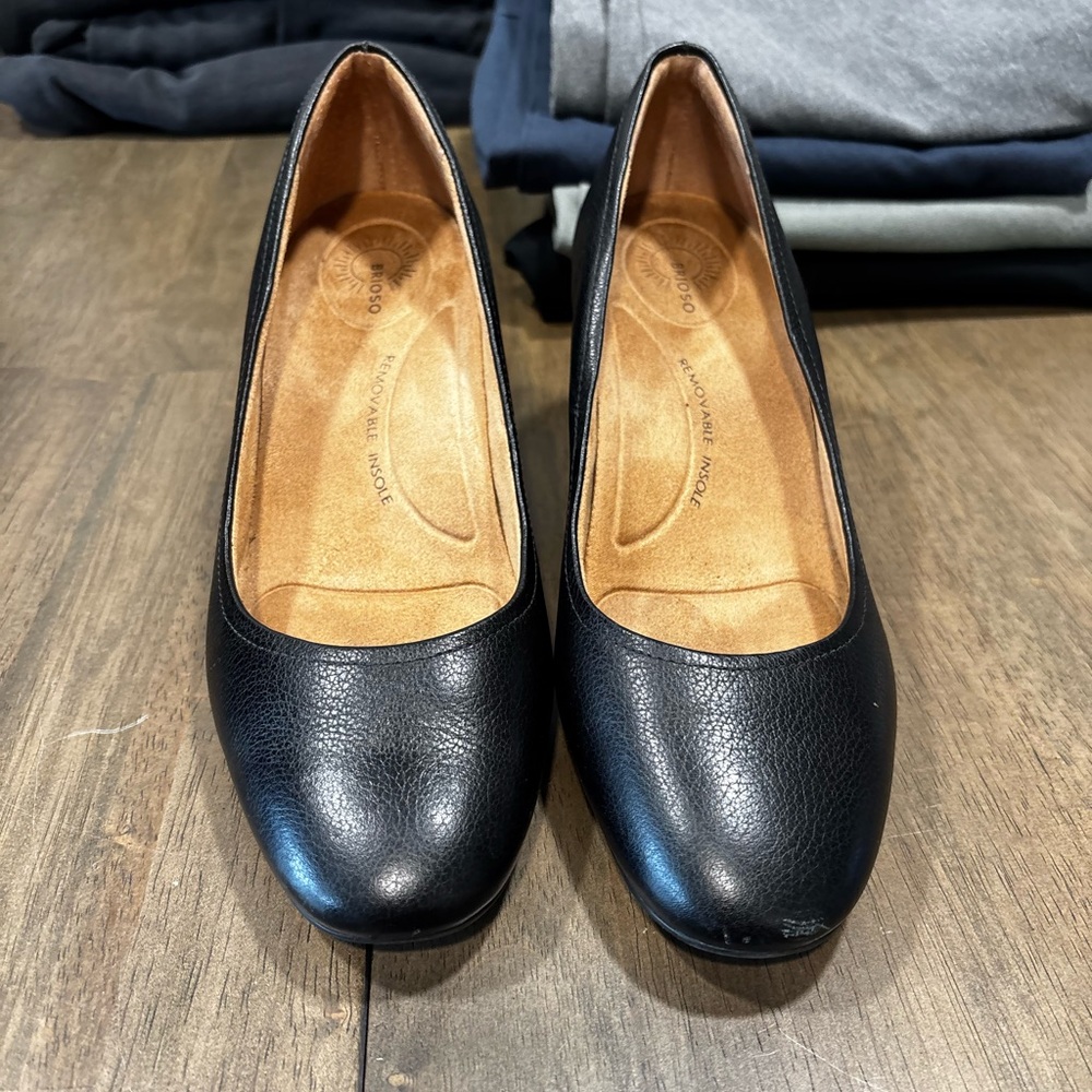 Elegant Black Leather Heels